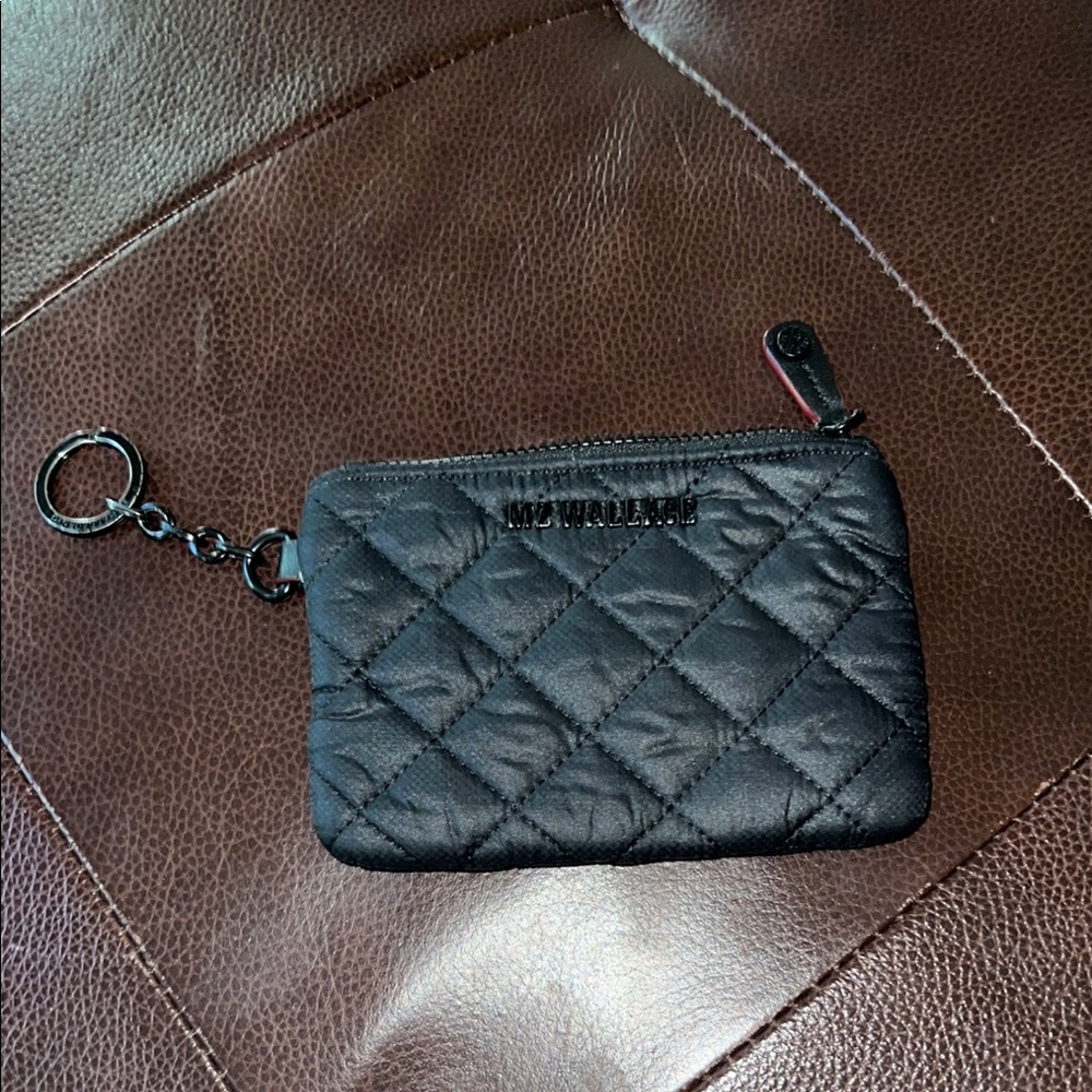Black Quilted Keychain Wallet